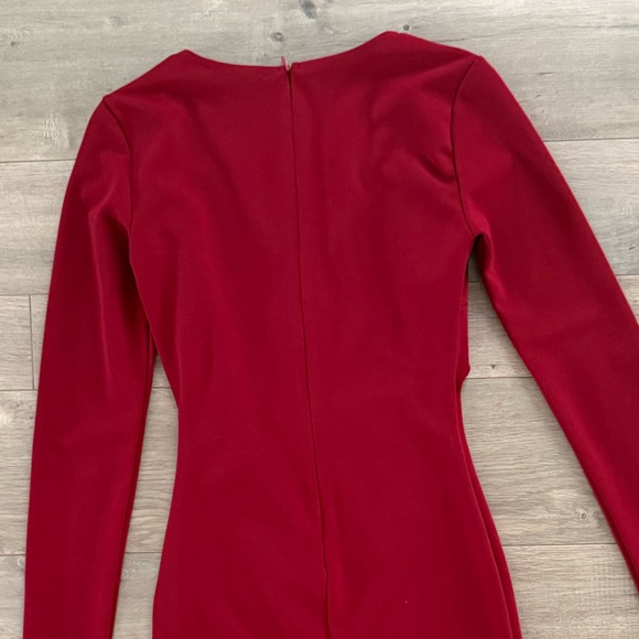 Lulu's Dark Red Long Sleeve Bodycon Dress - Picture 9 of 15